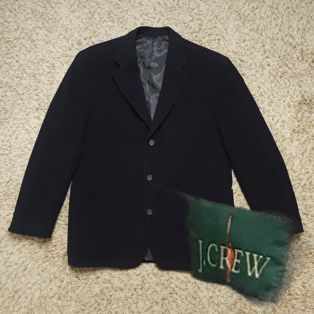 J Crew Oarsman Navy Blazer Spoart Coat Mens M Wool Cashmere Nylon Made In USA